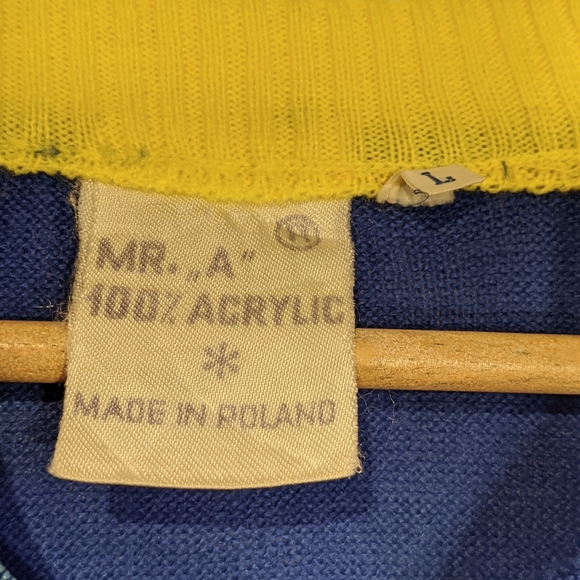 Vintage 70's colour block acrylic cycling jersey - Picture 3 of 5